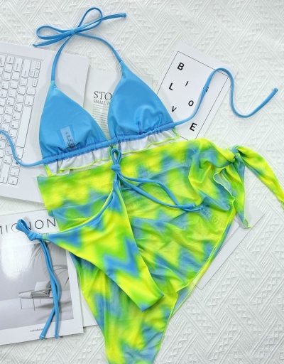 Replica Sexy Tie Dyed Halter Bandage Women's Bikini Sleeveless Halter #793706 $23.66 USD for Wholesale