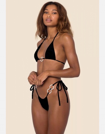 Replica Sexy Circle Bikini Thong Swimsuit Set Sleeveless V Neck #793719 $19.50 USD for Wholesale