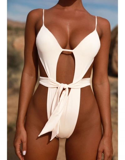  Sexy Pure Color Bandage Women's One-Piece Bikini Sleeveless Sweetheart Neck #793734 $20.02 USD, Wholesale Fashion Swimsuits