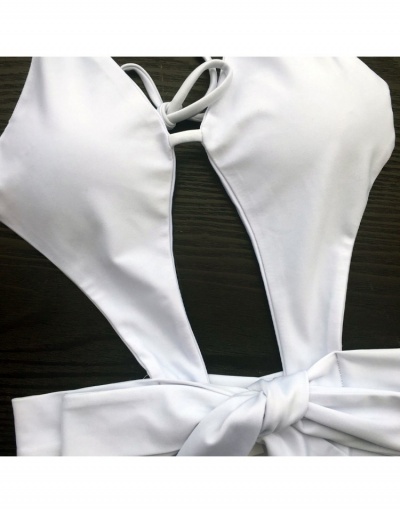 Replica  Sexy Pure Color Bandage Women's One-Piece Bikini Sleeveless Sweetheart Neck #793734 $20.02 USD for Wholesale