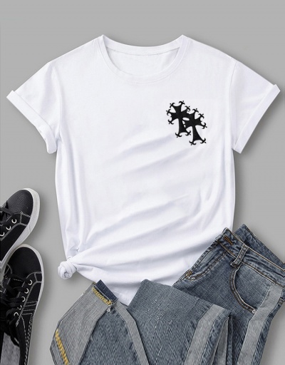 Replica Printed Street White Summer Short Sleeve Tops Short Sleeve Crew Neck #793765 $15.15 USD for Wholesale