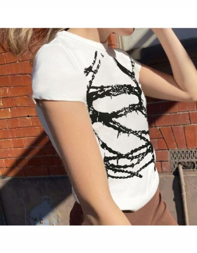 Replica Fitted Printed Summer Latest T Shirts For Women Short Sleeve Crew Neck #793771 $16.20 USD for Wholesale