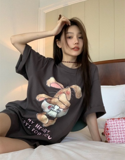 Replica Cute Graphic Oversized Short Sleeve T Shirts Short Sleeve Crew Neck #793774 $25.48 USD for Wholesale