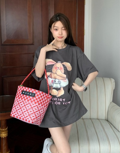 Replica Cute Graphic Oversized Short Sleeve T Shirts Short Sleeve Crew Neck #793774 $25.48 USD for Wholesale