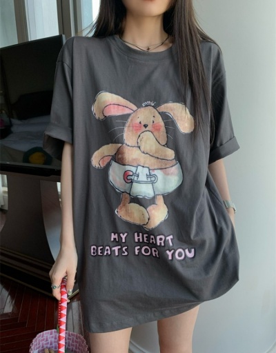 Replica Cute Graphic Oversized Short Sleeve T Shirts Short Sleeve Crew Neck #793774 $25.48 USD for Wholesale