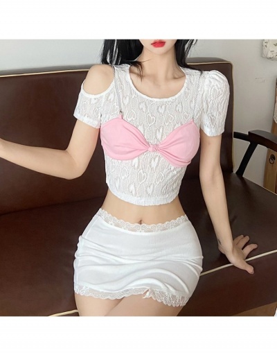 Replica  Summer Off Shoulder Navel Women's T-shirt Short Sleeve Crew Neck #793775 $22.76 USD for Wholesale