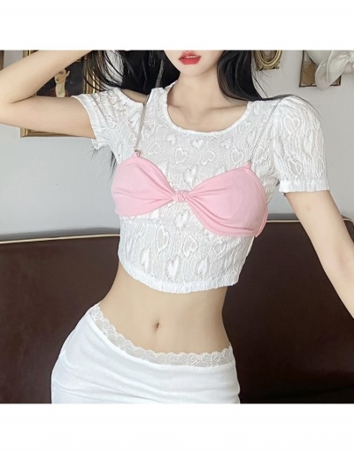 Replica  Summer Off Shoulder Navel Women's T-shirt Short Sleeve Crew Neck #793775 $22.76 USD for Wholesale