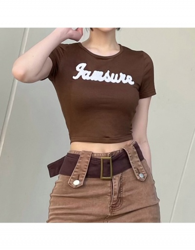 Replica  Retro Style Letter Printing T-Shirt Short Sleeve Crew Neck #793790 $16.34 USD for Wholesale