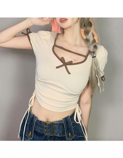 Replica  Summer Sexy Slim Short Sleeve Crop T Shirt Short Sleeve Crew Neck #793809 $17.50 USD for Wholesale