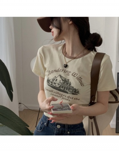 Replica Summer Trending Printed Gray Short T Shirts For Women Short Sleeve Crew Neck #793825 $10.53 USD for Wholesale