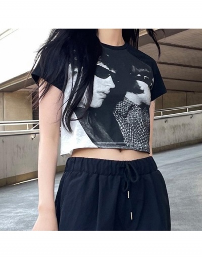 Replica Black Raglan Sleeve Retro Crop T Shirts For Women Short Sleeve Crew Neck #793836 $15.12 USD for Wholesale