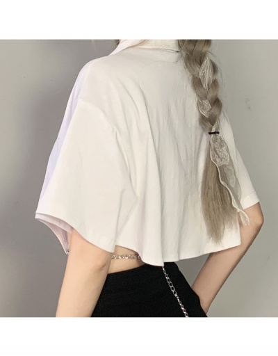 Replica  Short Sleeve Pure Color Top Short Sleeve Turndown Collar #793849 $20.80 USD for Wholesale