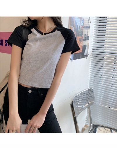  Summer Contrast Color Short Sleeve T Shirt Short Sleeve Crew Neck #793853 $6.58 USD, Wholesale Fashion T-Shirts