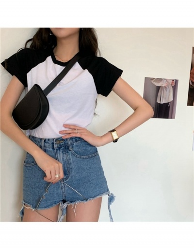 Replica  Summer Contrast Color Short Sleeve T Shirt Short Sleeve Crew Neck #793853 $6.58 USD for Wholesale