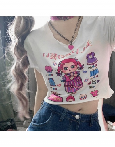 Summer Cute Cartoon Printed Short Sleeve Top Short Sleeve Crew Neck #793855 $7.54 USD, Wholesale Fashion T-Shirts