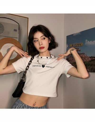 Replica  Summer Korean Letter Embroidery Round Neck Women's T-Shirt Short Sleeve Crew Neck #793858 $7.53 USD for Wholesale