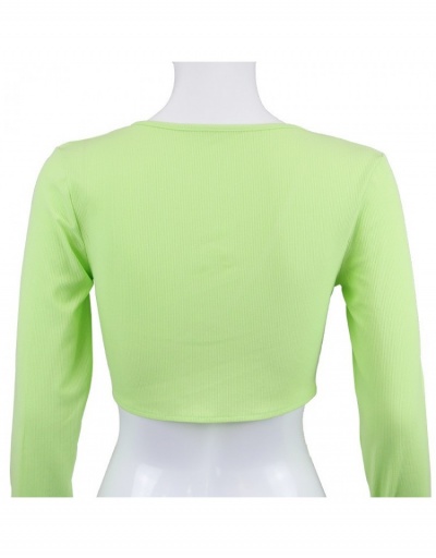 Replica  Sexy Deep V Long Sleeve Crop T Shirt Long Sleeve V Neck #793865 $13.91 USD for Wholesale