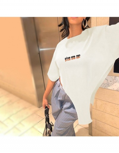 Replica Loose Irregular Letter Printing Short Sleeve T-Shirt Half Sleeve Crew Neck #793866 $16.88 USD for Wholesale