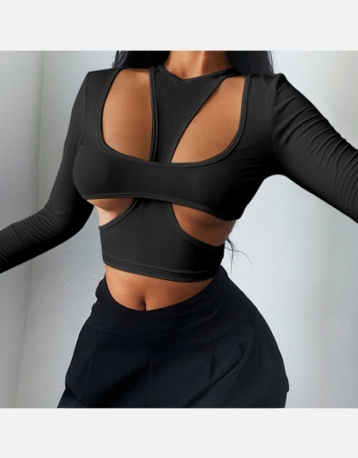 Replica Sexy Hollowed 2 Pieces Long Sleeve Tops Women Long Sleeve O Neck #793872 $16.77 USD for Wholesale