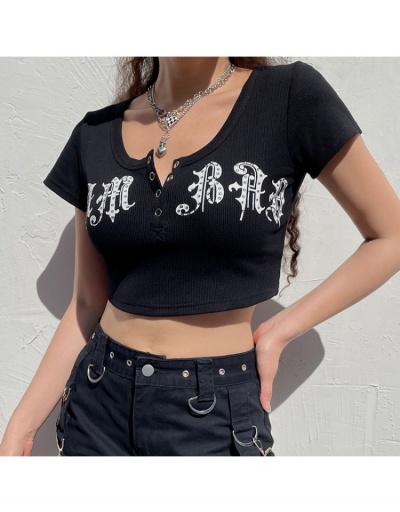 Summer Printing Short Sleeve Crop Top Short Sleeve Crew Neck #793879 $17.35 USD, Wholesale Fashion T-Shirts