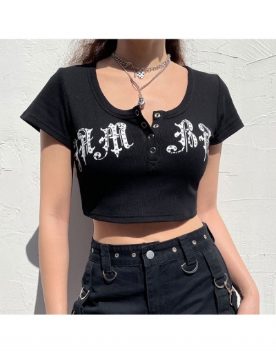 Replica Summer Printing Short Sleeve Crop Top Short Sleeve Crew Neck #793879 $17.35 USD for Wholesale