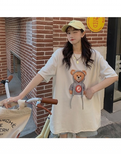 Replica  Versatile Cartoon Pattern Printing Women's T-Shirt Short Sleeve Crew Neck #793880 $10.69 USD for Wholesale