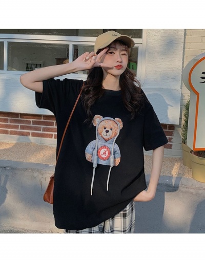 Replica  Versatile Cartoon Pattern Printing Women's T-Shirt Short Sleeve Crew Neck #793880 $10.69 USD for Wholesale