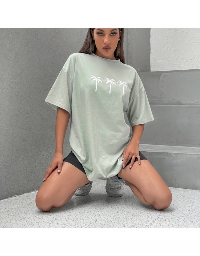 Replica  Casual Loose Crew Neck T-Shirt For Women Half Sleeve Crew Neck #793881 $20.58 USD for Wholesale