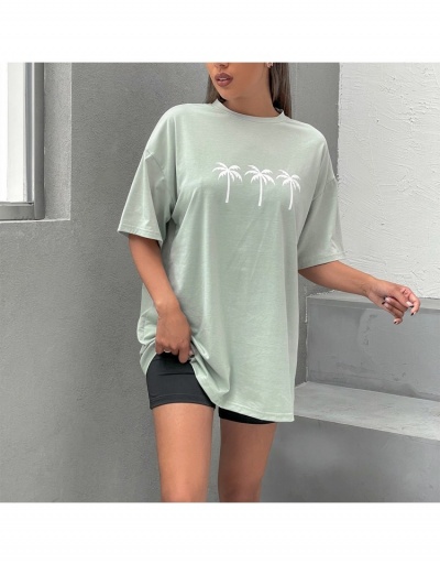 Replica  Casual Loose Crew Neck T-Shirt For Women Half Sleeve Crew Neck #793881 $20.58 USD for Wholesale