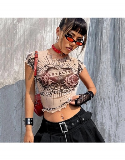 Stringy Selvedge  Retro Crop T Shirts For Ladies Short Sleeve Crew Neck #793906 $18.74 USD, Wholesale Fashion T-Shirts