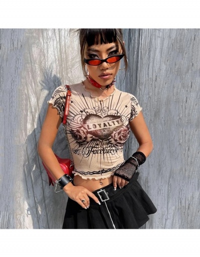 Replica Stringy Selvedge  Retro Crop T Shirts For Ladies Short Sleeve Crew Neck #793906 $18.74 USD for Wholesale