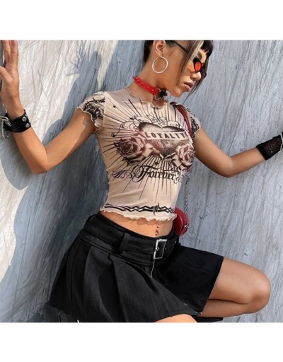 Replica Stringy Selvedge  Retro Crop T Shirts For Ladies Short Sleeve Crew Neck #793906 $18.74 USD for Wholesale