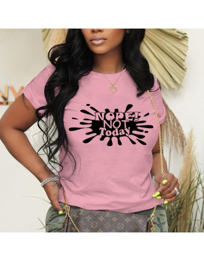 Replica Pink Printed Short Sleeve T Shirts For Women Short Sleeve Crew Neck #793923 $16.36 USD for Wholesale