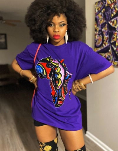 Replica Hip Hop Graphic Purple Summer T Shirts Short Sleeve Crew Neck #793944 $21.63 USD for Wholesale