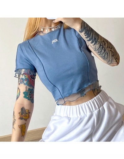  Stringy Selvedge Letter Printing Top Short Sleeve Crew Neck #793956 $16.28 USD, Wholesale Fashion T-Shirts