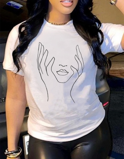 Replica Sketch Printed Women Latest Pink T Shirts Short Sleeve Crew Neck #793983 $15.76 USD for Wholesale