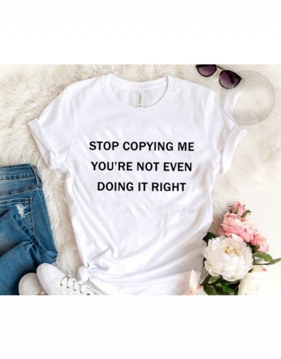 Replica  Fashion Casual Letter Printing Crew Neck Women's T-Shirt Short Sleeve Crew Neck #793989 $12.15 USD for Wholesale