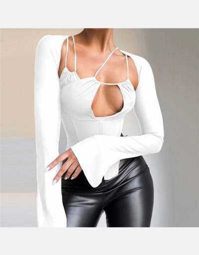 Replica  Sexy Hollow Out Gauze Irregular T Shirt  Long Sleeve #794026 $16.85 USD for Wholesale