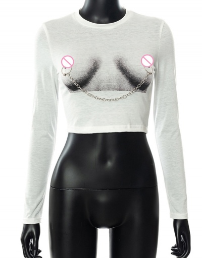 Replica Individual Chain Long Sleeve Crop T-Shirts Long Sleeve O Neck #794038 $19.29 USD for Wholesale