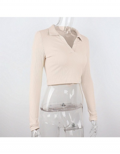 Replica  Sexy Slim Long Sleeve Crop Top Long Sleeve V Neck #794048 $14.04 USD for Wholesale