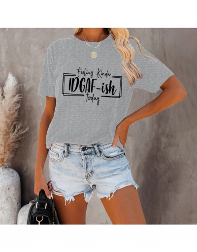 Casual Women O Neck Short Sleeve Letter T-Shirt  Short Sleeve O Neck #794057 $13.53 USD, Wholesale Fashion T-Shirts