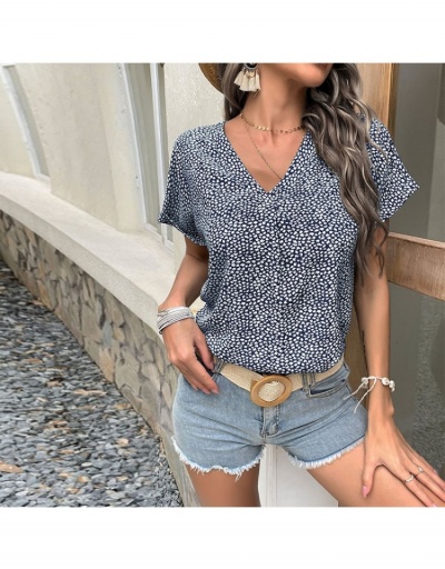 Replica Loose V Neck Short Sleeve Women Blouse Short Sleeve V Neck #794063 $20.28 USD for Wholesale