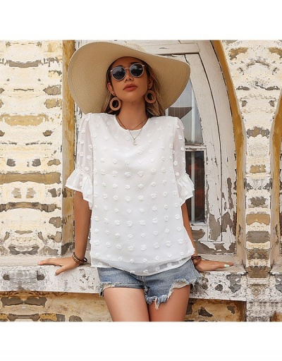 Replica Loose White Crew Neck Ladies Tops Half Sleeve Crew Neck #794067 $25.76 USD for Wholesale