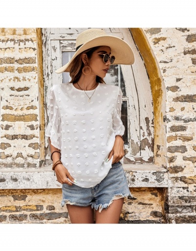 Replica Loose White Crew Neck Ladies Tops Half Sleeve Crew Neck #794067 $25.76 USD for Wholesale