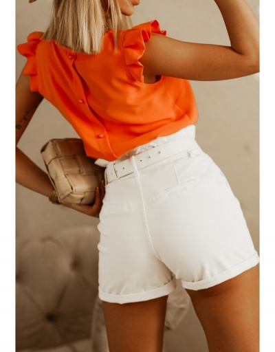 Replica Simple Pure Color Patchwork Women's Short Sleeve Blouse Short Sleeve V Neck #794074 $18.20 USD for Wholesale