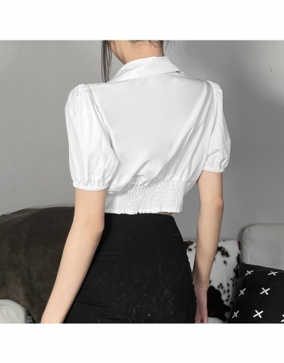 Replica  Fashion Trend Women's T Shirt With Puff Sleeve Short Sleeve Turndown Collar #794083 $25.11 USD for Wholesale