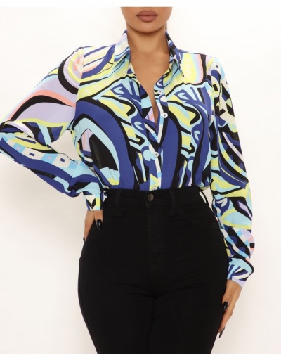  Summer New Printing Long Sleeve Blouses Long Sleeve Turndown Collar #794095 $23.38 USD, Wholesale Fashion Blouses