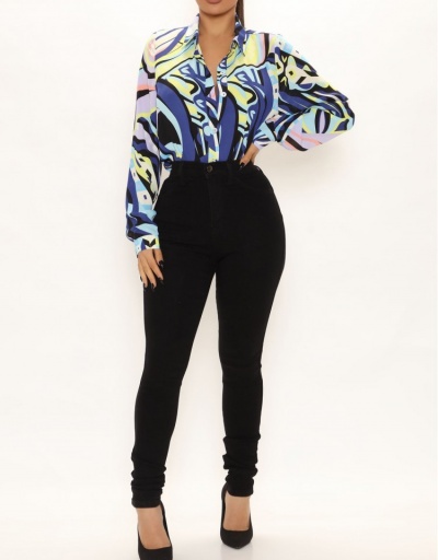 Replica  Summer New Printing Long Sleeve Blouses Long Sleeve Turndown Collar #794095 $23.38 USD for Wholesale