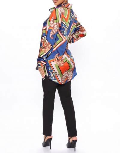 Replica  Summer New Printing Long Sleeve Blouses Long Sleeve Turndown Collar #794095 $23.38 USD for Wholesale