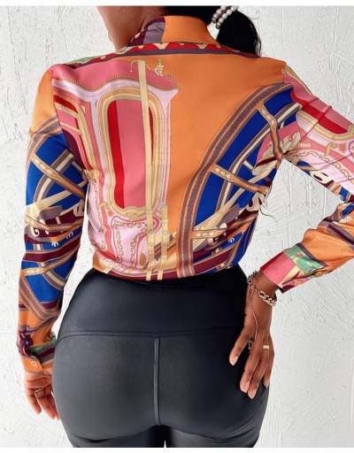 Replica Casual Fashion Printed Long Sleeve Blouses Long Sleeve Turndown Collar #794096 $20.83 USD for Wholesale